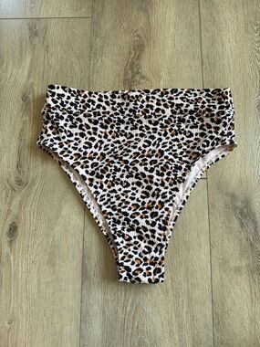 Xhilaration Animal Print Bikini Bottoms - Black, Brown & Cream